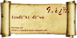 Izsáki Éva névjegykártya